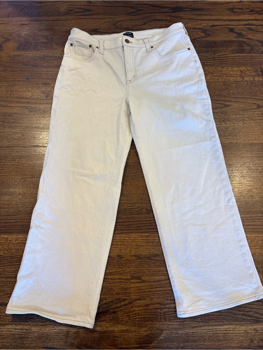 J. Crew Women's off White slim Wide-Leg Jeans 3 P